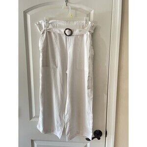 Zac and Rachel Women’s Size Large white Linen Blend capri pants